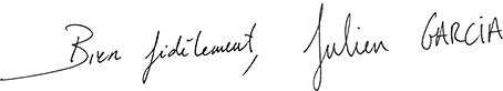 Julien Garcia - Signature complète
